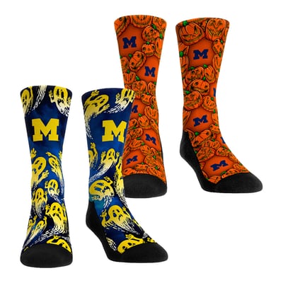  Michigan Wolverines Rock Em Youth Halloween Crew Socks 2-Pack Set - Orange