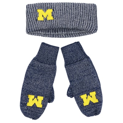 Michigan Wolverines ZooZatz Lurex Headband & Mittens Bundle