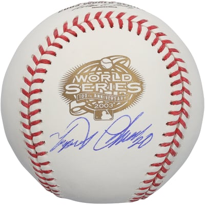 Miguel Cabrera Florida Marlins Autographed Fanatics Authentic 2003 World Series Logo Baseball