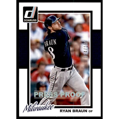 2014 Donruss Press Proofs Silver #311 Ryan Braun