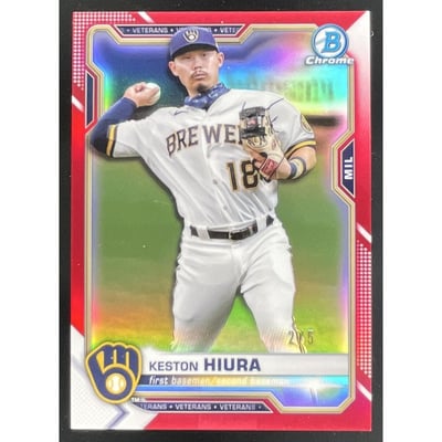 2021 Bowman Chrome Red Refractor #40 Keston Hiura /5