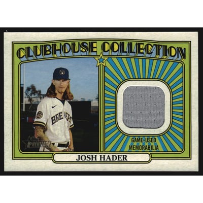 2021 Topps Heritage Clubhouse Collection Relics #CCRJH Josh Hader