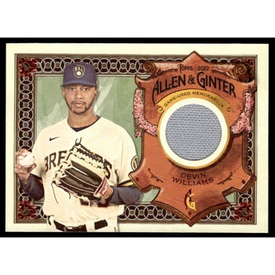 2022 Topps Allen and Ginter Relics #AGRADW Devin Williams