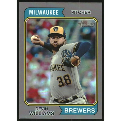 2023 Topps Heritage Chrome Silver Refractors #656 Devin Williams