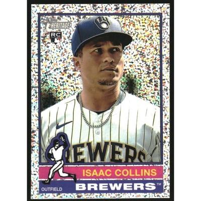 2025 Topps Heritage Chrome Silver Sparkle Refractors #78 Isaac Collins
