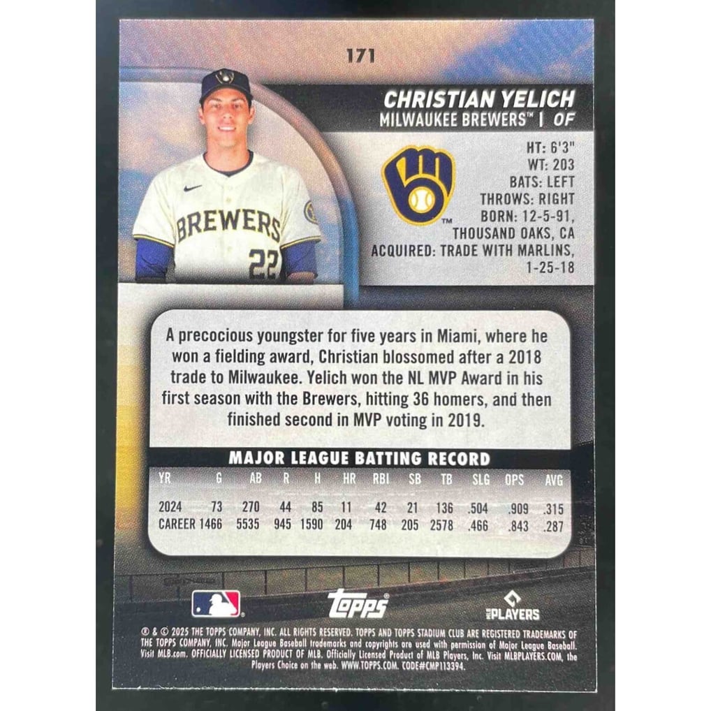 2025 Topps Stadium Club Members Only #171 Christian Yelich