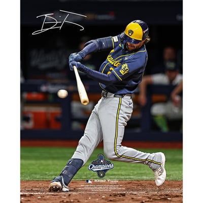 Brice Turang Milwaukee Brewers Autographed Fanatics Authentic 2026 World Series Champions 8" x 10" Photograph 