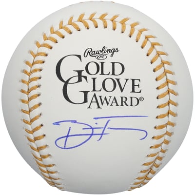 Brice Turang Milwaukee Brewers Autographed Fanatics Authentic Gold Glove Logo Baseball