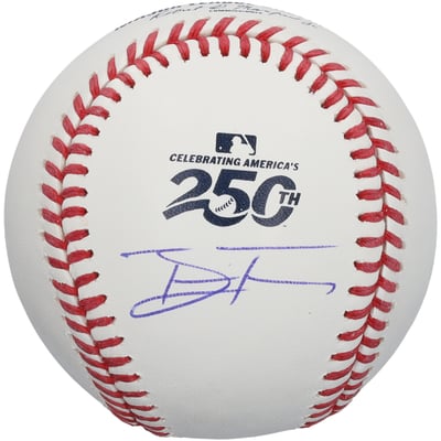 Brice Turang Milwaukee Brewers Autographed Fanatics Authentic USA 250th Logo Baseball