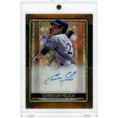 Christian Yelich Milwaukee Brewers Autographed 2020 Topps Tribute Iconic Perspectives Orange #IP-CY #7/25 Card