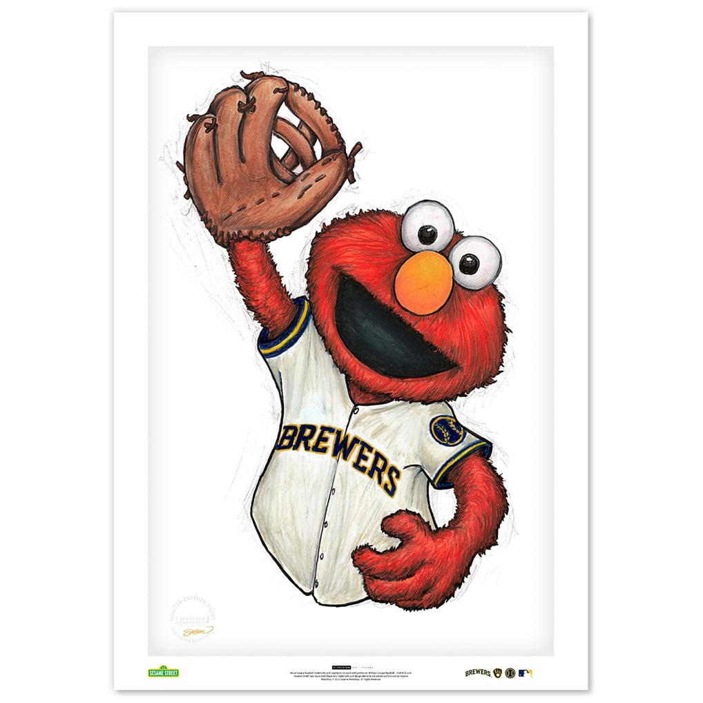 Milwaukee Brewers Elmo 14" x 20" Sesame Street Limited Edition Fine Art ...