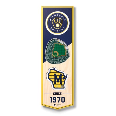 Milwaukee Brewers Fanpoint 6'' x 19'' 3D StadiumView Banner