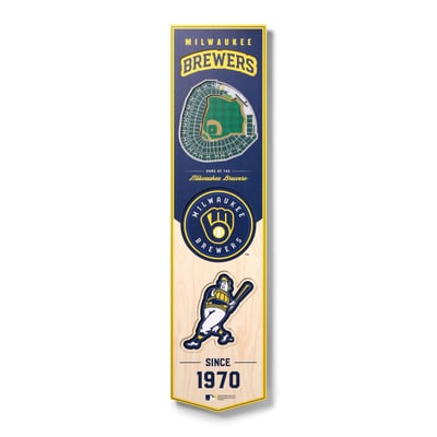 Milwaukee Brewers Fanpoint 8'' x 32'' 3D StadiumView Banner