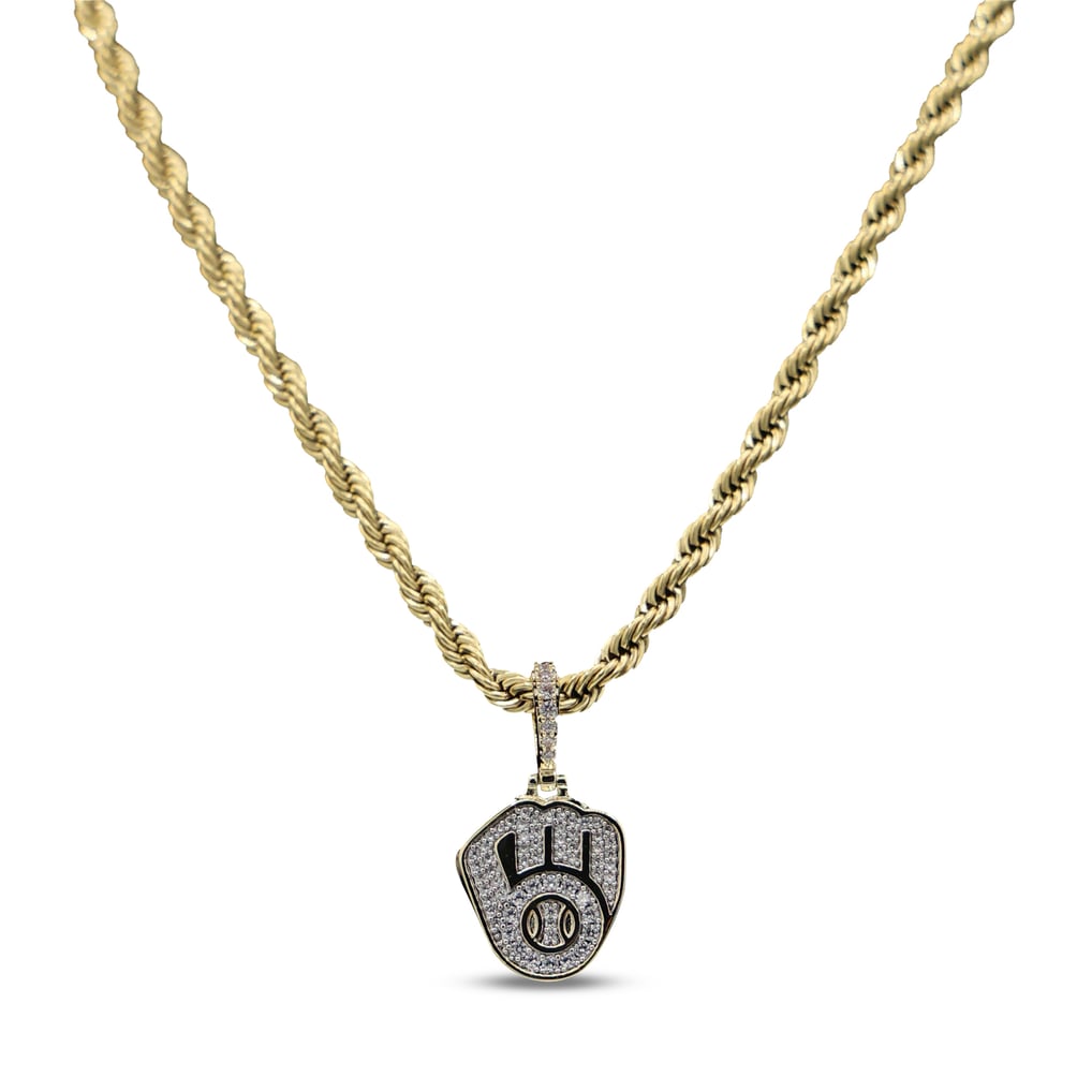 Milwaukee Brewers GLD 18K Yellow Gold Logo Pendant & 20