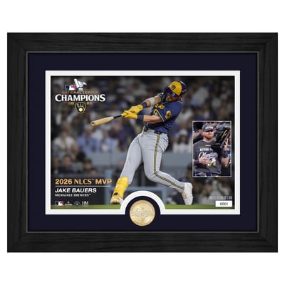 Jake Bauers Milwaukee Brewers Highland Mint 2026 National League Championship Series MVP 13" x 16" Bronze Coin Photo Mint