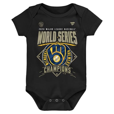 Milwaukee Brewers Fanatics Infant 2026 World Series Champions Locker Room Bodysuit - Black