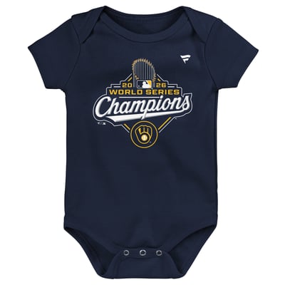 Milwaukee Brewers Fanatics Infant 2026 World Series Champions Logo Bodysuit - Navy