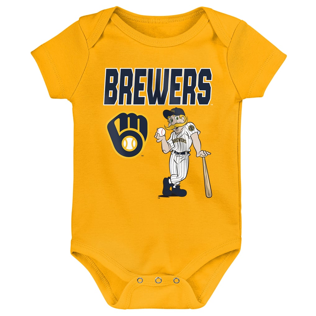 Milwaukee Brewers Outerstuff Infant Home Plate 3-Piece Bodysuit Set