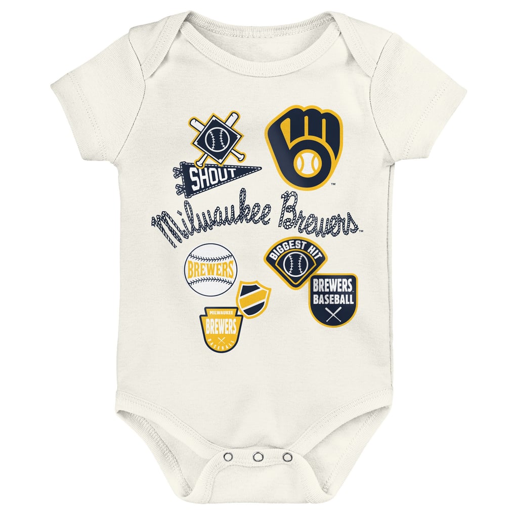 Milwaukee Brewers Outerstuff Infant Home Plate 3-Piece Bodysuit Set