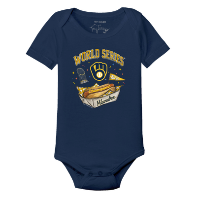 Milwaukee Brewers Tiny Turnip Infant 2026 World Series Champions Bodysuit - Navy