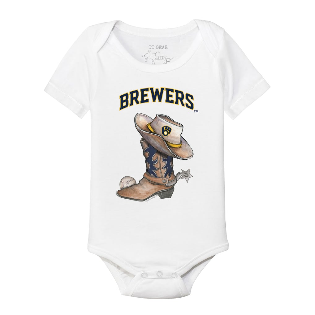 Milwaukee Brewers Tiny Turnip Infant Cowboy Boot Bodysuit - White