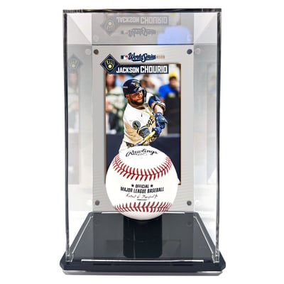 Jackson Chourio Milwaukee Brewers Fanatics Authentic 2026 World Series Champions Tall Baseball Display Case with Image 