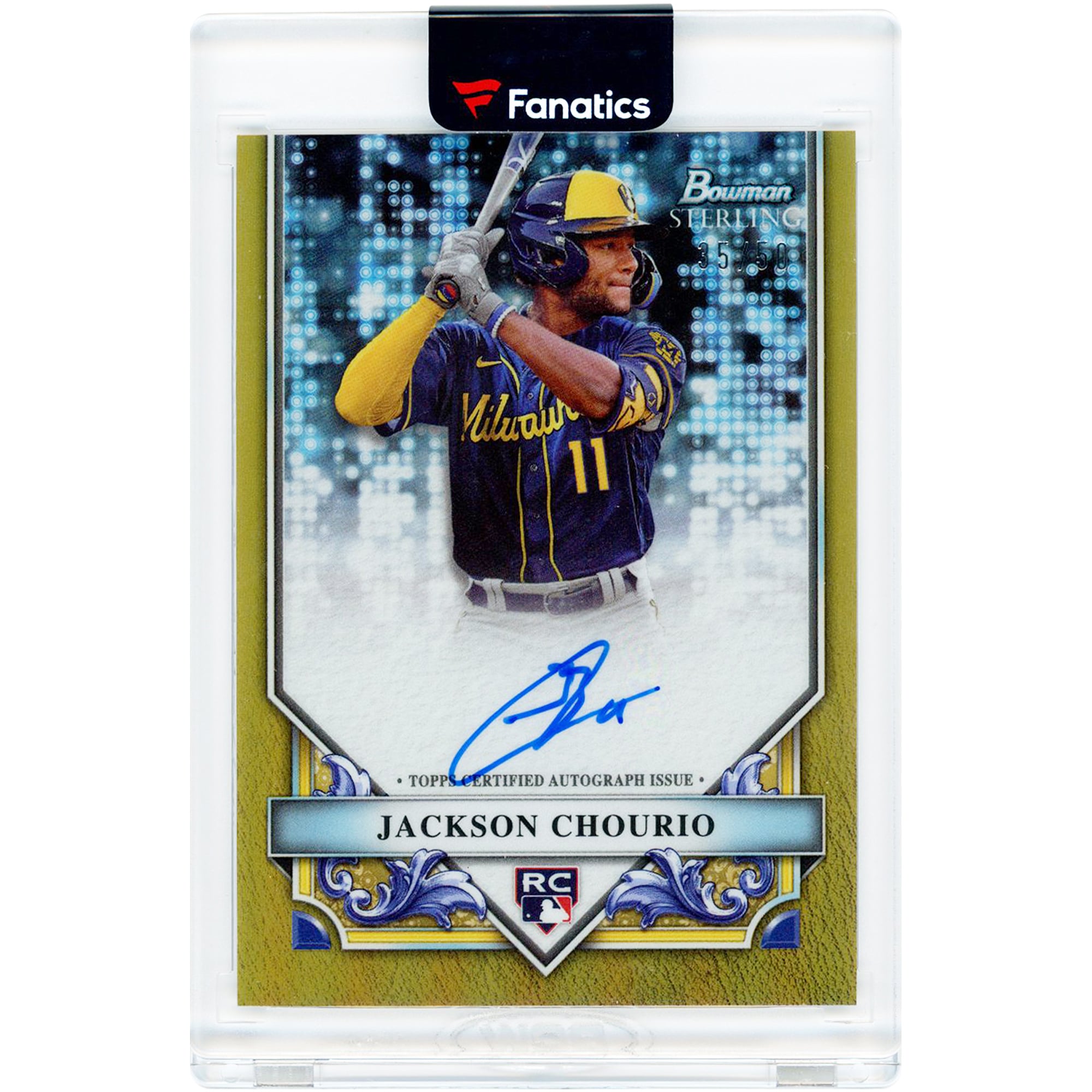 Jackson Chourio Milwaukee Brewers Autographed 2024 Bowman Sterling 