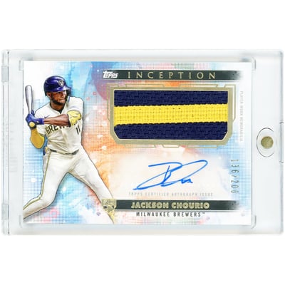 Jackson Chourio Milwaukee Brewers Autographed 2024 Topps Inception Dual-Color Relic #APC-JCH #136/200 Rookie Card