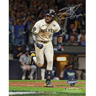 Jackson Chourio Milwaukee Brewers Autographed Fanatics Authentic 2026 World Series Champions 16" x 20" Photograph 