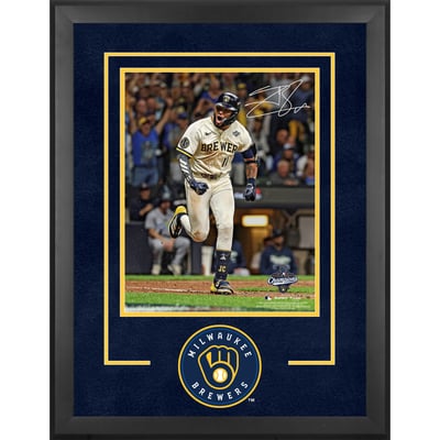 Jackson Chourio Milwaukee Brewers Autographed Fanatics Authentic 2026 World Series Champions Deluxe Framed 16" x 20" Photograph 