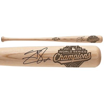 Jackson Chourio Milwaukee Brewers Autographed Fanatics Authentic 2026 World Series Champions Pillbox Bat Company Bat 