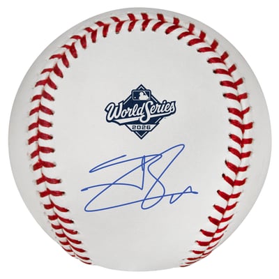 Jackson Chourio Milwaukee Brewers Autographed Fanatics Authentic  2026 World Series Logo Baseball 