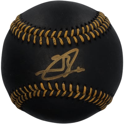 Jackson Chourio Milwaukee Brewers Autographed Fanatics Authentic Black Leather Baseball