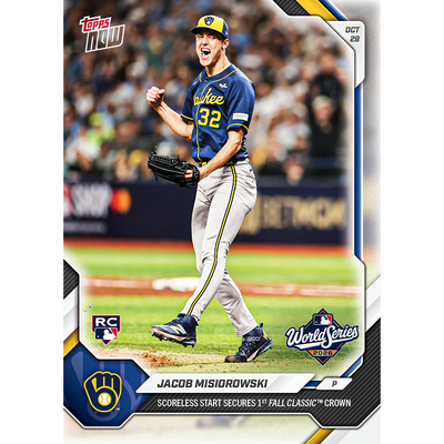 Jacob Misiorowski - 2026 MLB Topps NOW® - Card 827 - LOOK FOR AUTO-RELICS & SHORT PRINTS