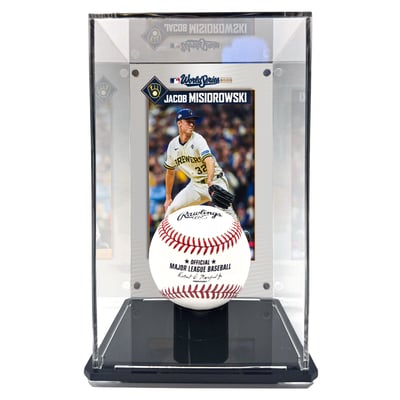 Jacob Misiorowski Milwaukee Brewers Fanatics Authentic 2026 World Series Champions Tall Baseball Display Case with Image 