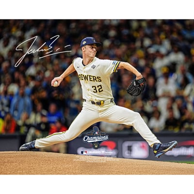Jacob Misiorowski Milwaukee Brewers Autographed Fanatics Authentic 2026 World Series Champions 8" x 10" Photograph 