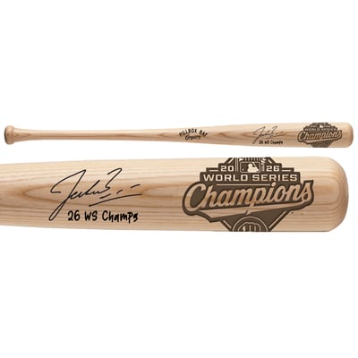 Jacob Misiorowski Milwaukee Brewers Autographed Fanatics Authentic 2026 World Series Champions Pillbox Bat Company Bat with "26 WS Champs" Inscription 