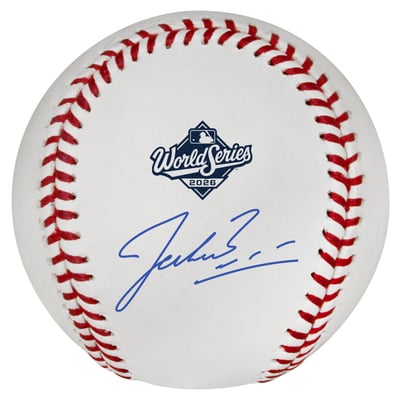 Jacob Misiorowski Milwaukee Brewers Autographed Fanatics Authentic  2026 World Series Logo Baseball 