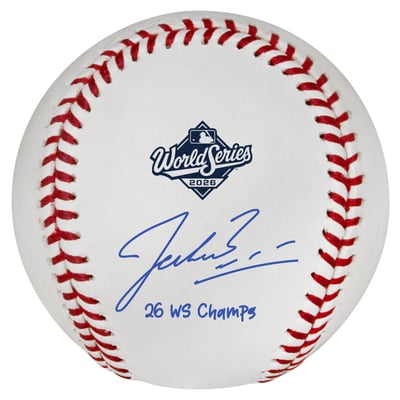 Jacob Misiorowski Milwaukee Brewers Autographed Fanatics Authentic  2026 World Series Logo Baseball with "26 WS Champs" Inscription 