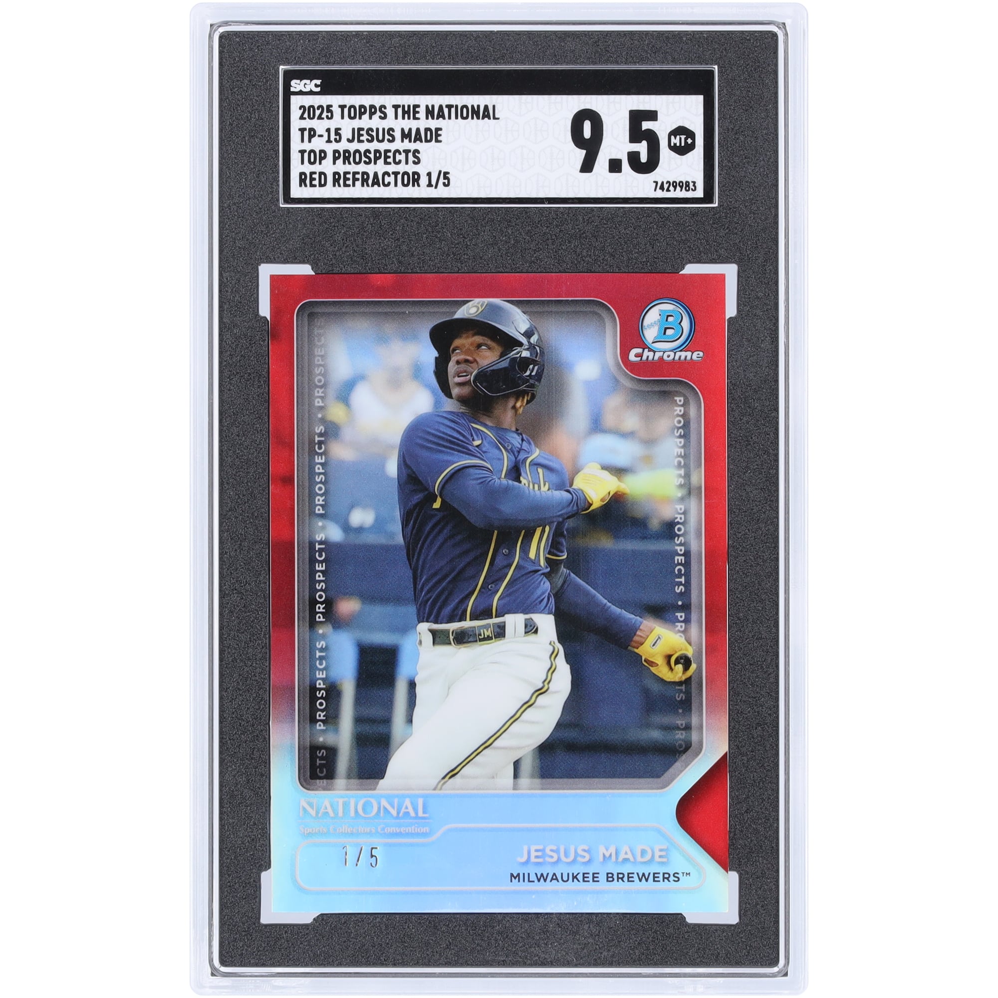 Jesus Made Milwaukee Brewers 2025 Topps The National Red Refractor 