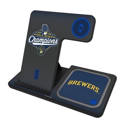 Milwaukee Brewers Keyscaper 2026 World Series Champions 3-in-1 Charging Station