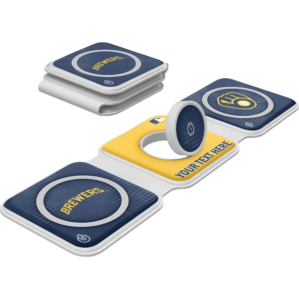 Milwaukee Brewers Keyscaper Personalized 3-in-1 Foldable Charger
