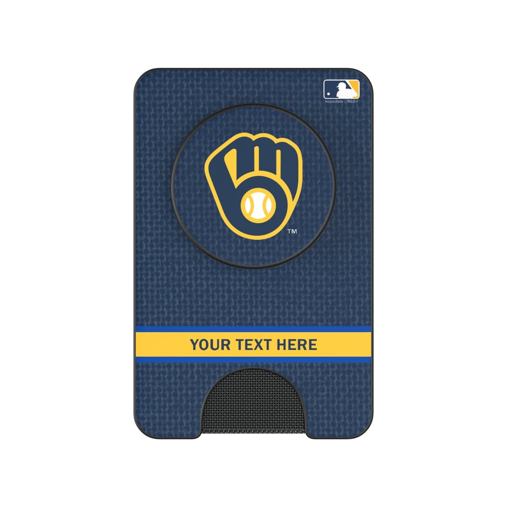 Milwaukee Brewers Keyscaper Personalized Solid PopSockets Magnetic Wallet