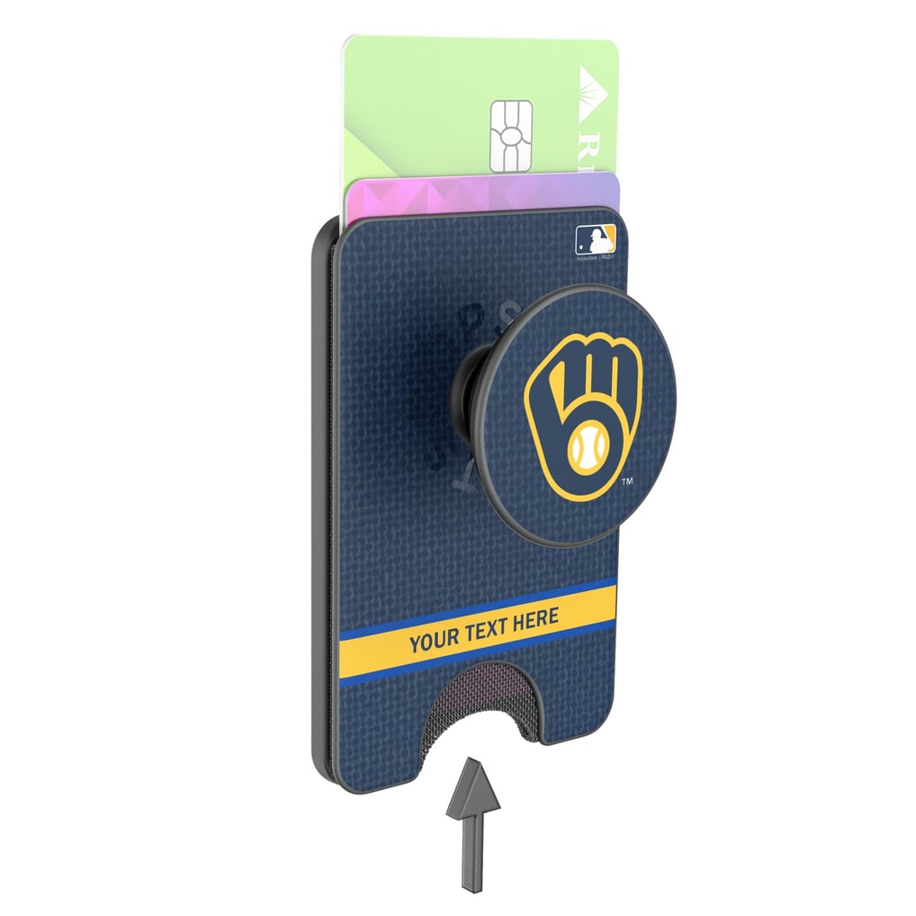 Milwaukee Brewers Keyscaper Personalized Solid PopSockets Magnetic Wallet