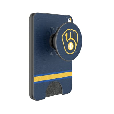 Milwaukee Brewers Keyscaper Stripe PopSockets Magnetic Wallet