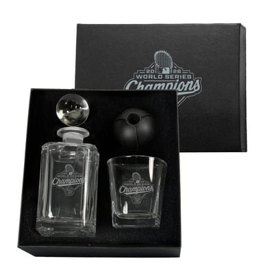 Milwaukee Brewers Logo Brands 2026 World Series Champions Decanter & Whiskey Glass Set