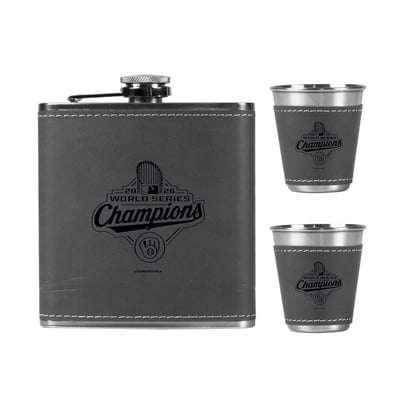 Milwaukee Brewers Logo Brands 2026 World Series Champions Flask & Shot Glass Set