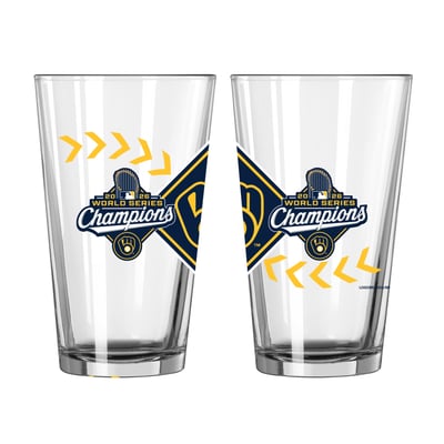Milwaukee Brewers Logo Brands 2026 World Series Champions Two-Piece 16oz. Pint Glass Set