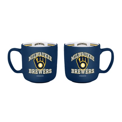 Milwaukee Brewers Logo Brands Two-Piece 15oz. Stripe Mug Set