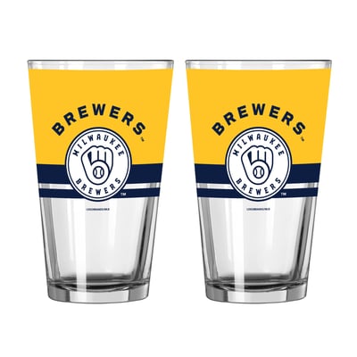 Milwaukee Brewers Logo Brands Two-Piece 16oz. Horizon Pint Glass Set